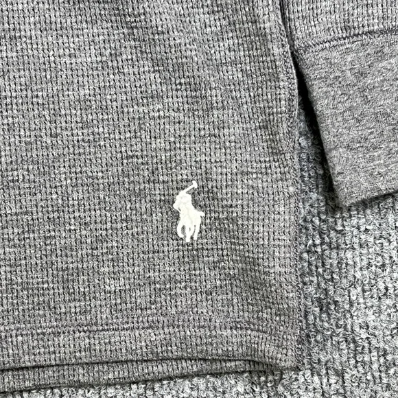 Polo Ralph Lauren Thermal Waffle Knit Shirt Mens L Gray Long Sleeve Pony NWT - Picture 3 of 11